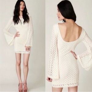 Free People Ivory Gypsy Lace Dress beige